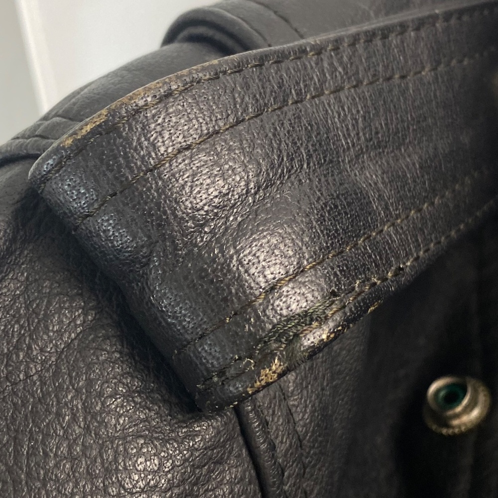 PROTECH Leather Apparel Vintage Black Leather Motorcycle Jacket Size 10 - Picture 13 of 15